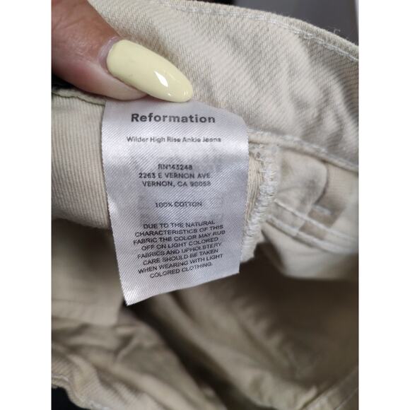 Reformation Wilder Denim High Rise Ankle Jeans Size 30 New $188 - Picture 13 of 13